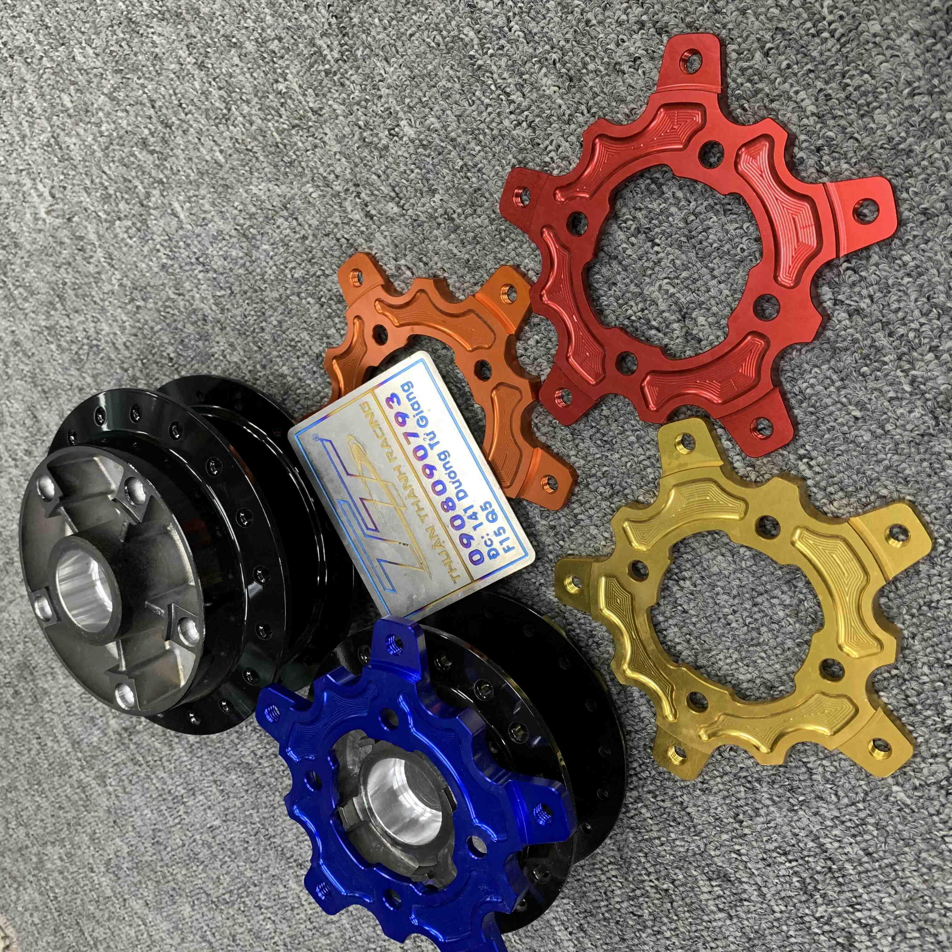 Bộ đùm trước sau sơn đen - ex150 kèm lồng dĩa cnc - 081627