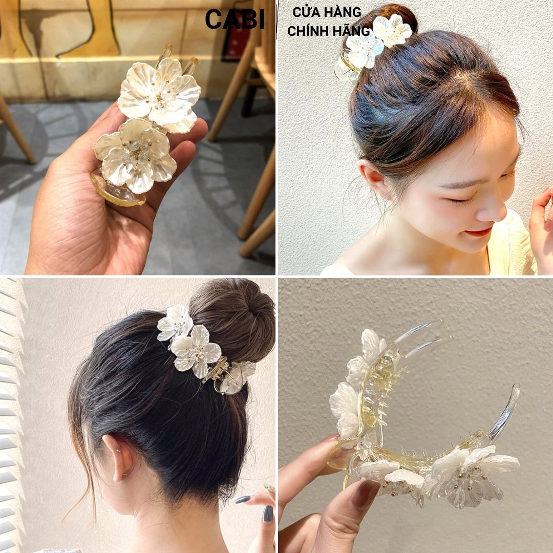 Kẹp tóc càng cua đính hoa kiểu dáng sang trọng, cặp tóc Hàn Quốc dành cho nữ.
