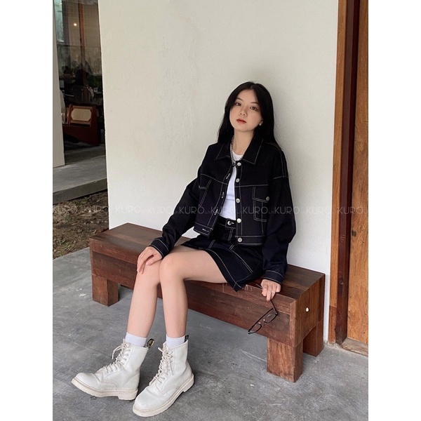 Set 2 món áo khoác kaki nữ form ngắn hoặc dài (chọn size theo phần mô tả)