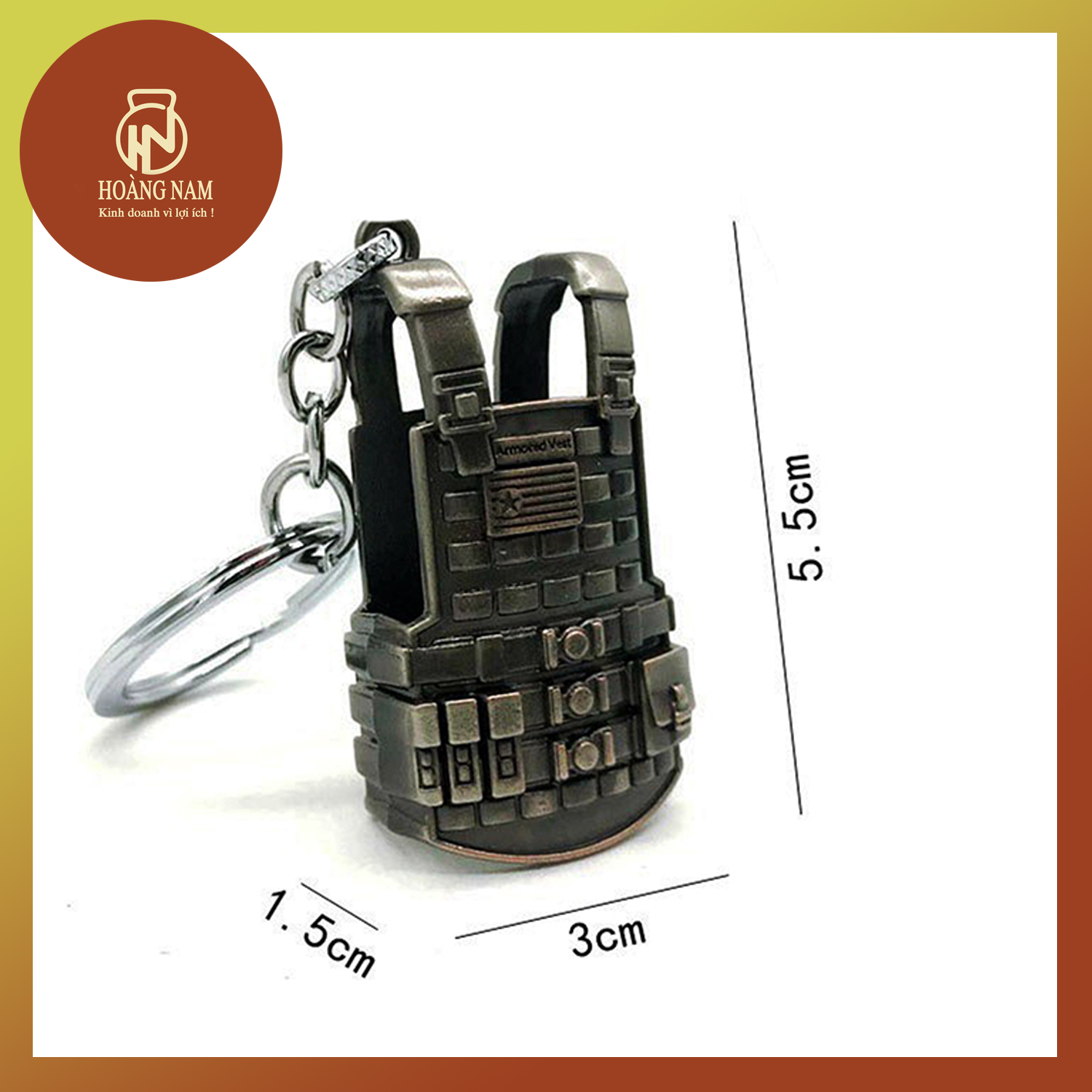 Móc khóa Giáp 3-  8 cm x 3,5 cm Mô hình game Pubg