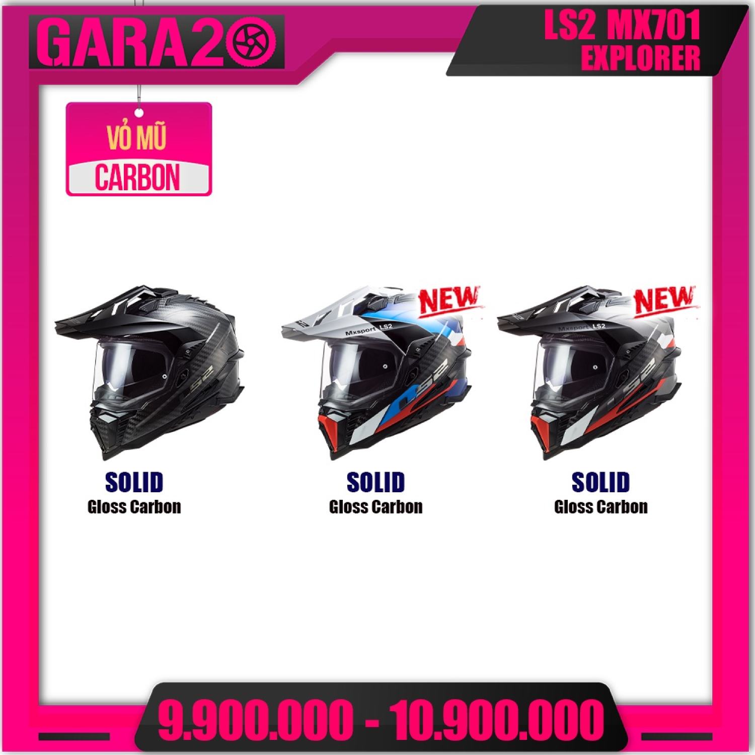 MŨ BẢO HIỂM DUAL SPORT LS2 MX701 EXPLORER CARBON- GARA20 Giá 11,880,000 Đồng*Miễn phí vận chuyển