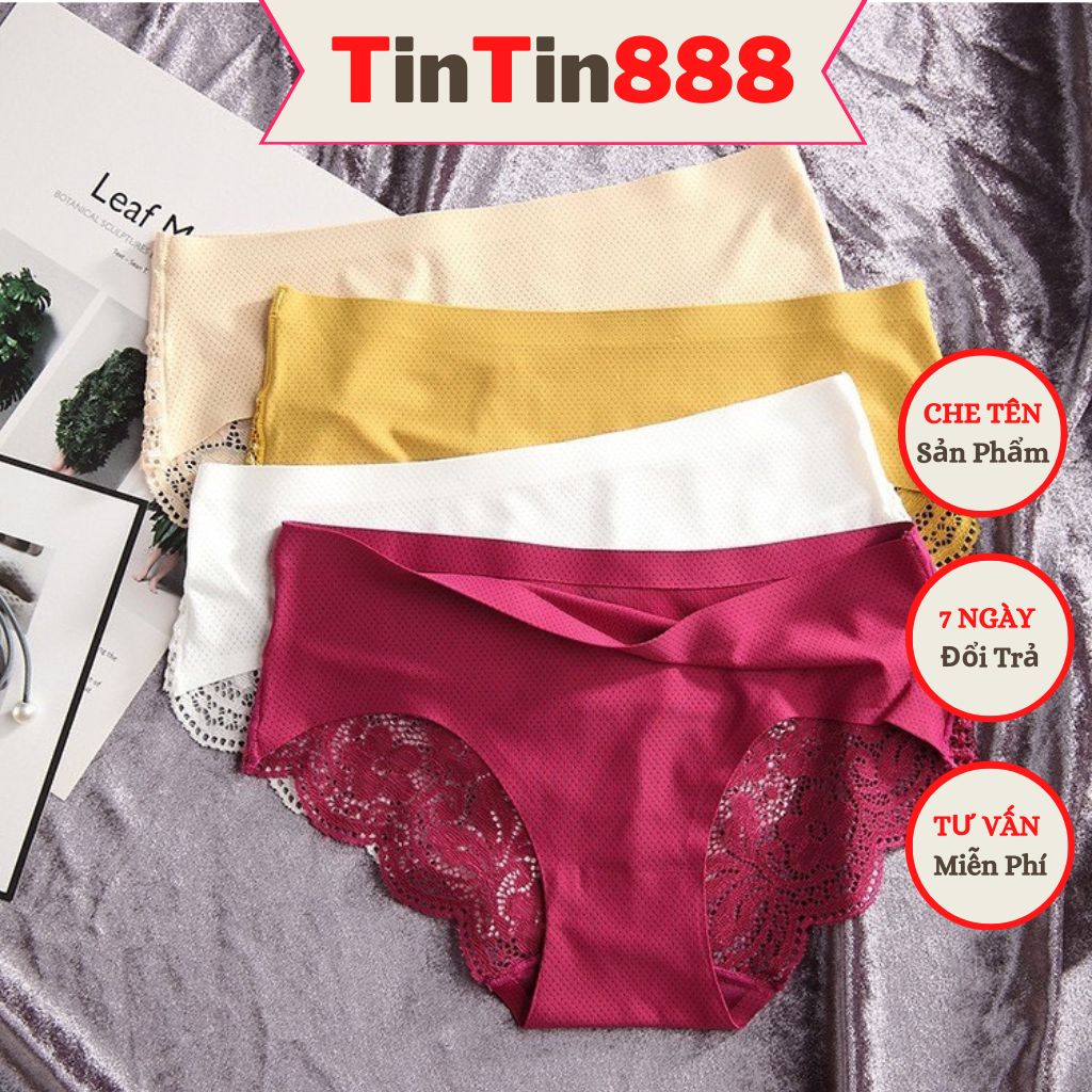 Quần lót nữ su Q1534, BỘ 10 QUẦN lót của nữ ren thông hơi co dãn mềm mịn thoáng mát - quần su thông hơi phối ren 1534 co dãn nhiều - Quan lot nu su ren thong hoi- TinTin888