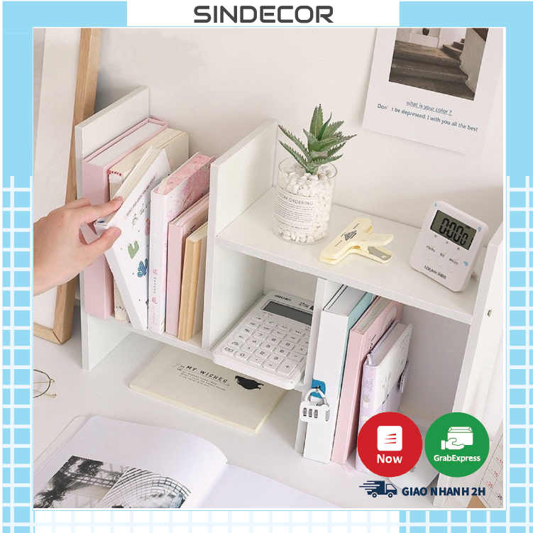 Kệ sách gỗ để bàn đa năng điều chỉnh được kích thước - sindecor