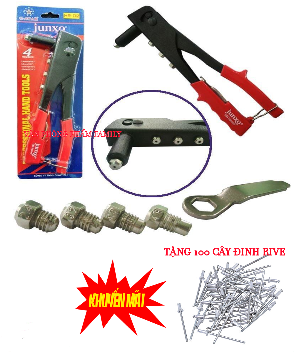 Kềm rút tán đinh RIVE Gstar cao cấp tặng kèm 100 cây đinh rive 4x10