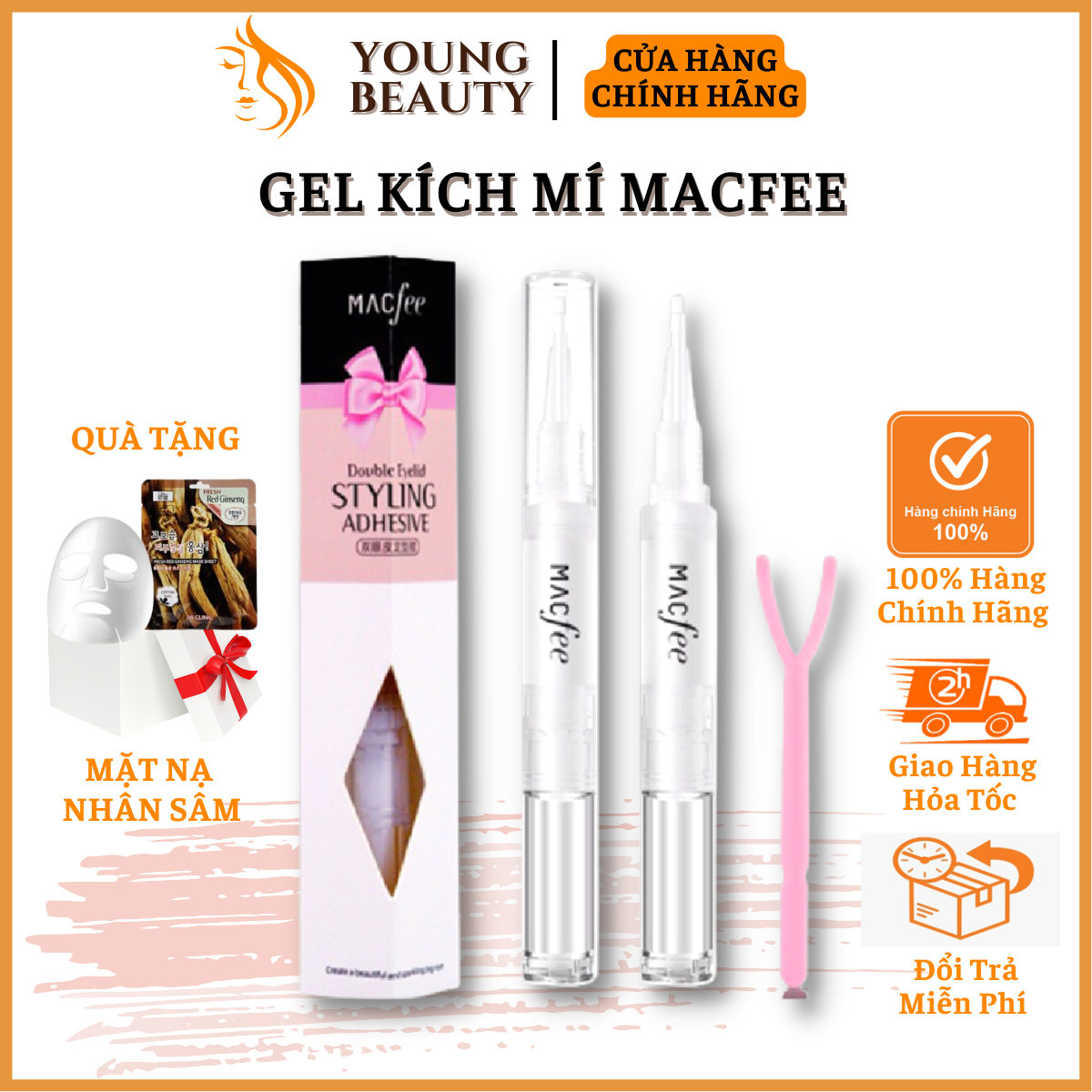 Gel kích mí macfee - bút kích mí tạo 2 mí tự nhiên, không màu, nhanh khô, mắt 2 mí đẹp tự nhiên - young beauty