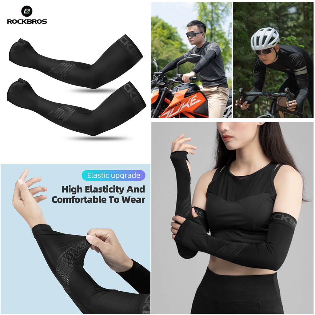 Tay áo chống nắng lụa RockBros - Găng tay chống nắng, tia UV bằng lụa thun lạnh tiện dụng cho Nam Nữ - Mã TACN01