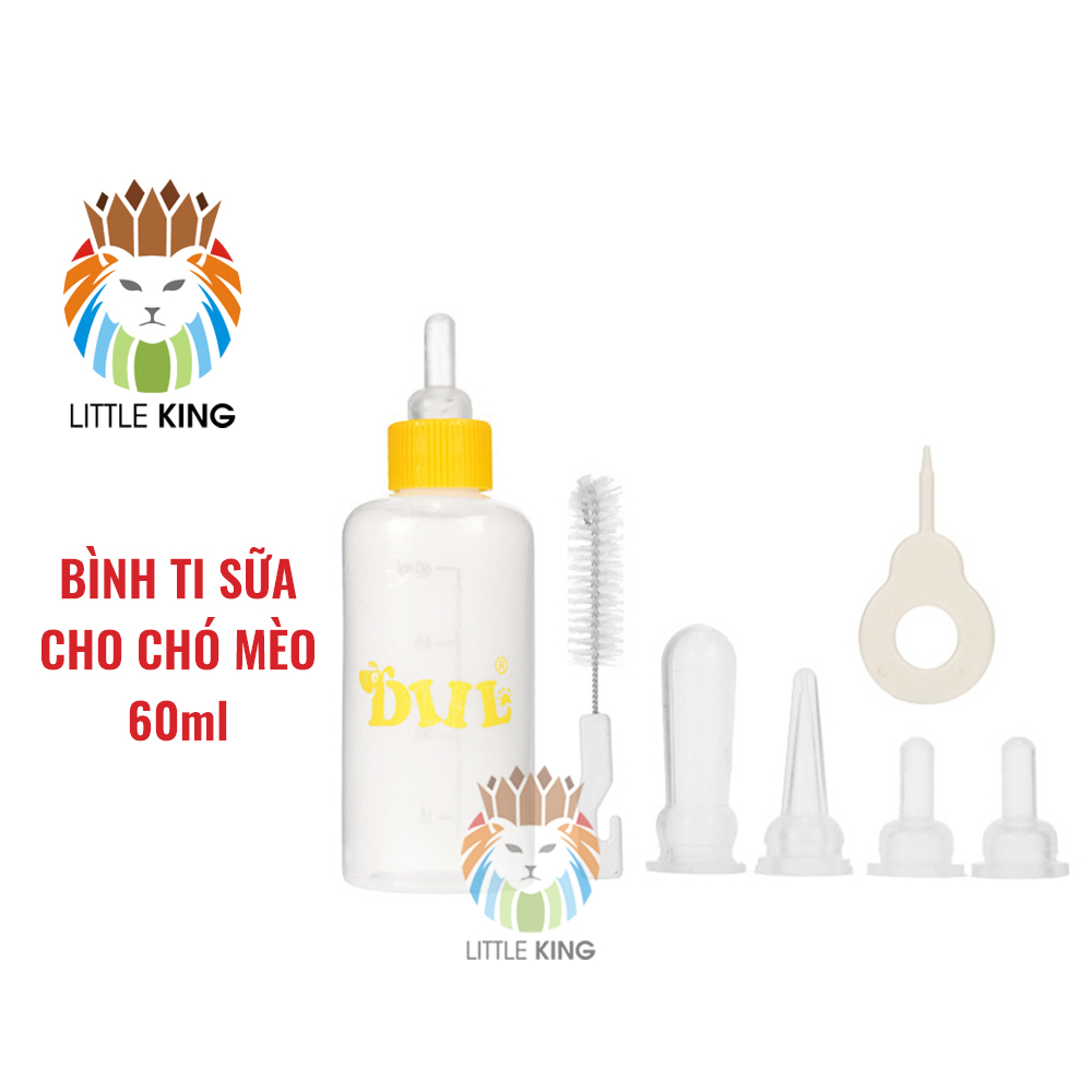 Bình sữa bình ti 60ml cho chó mèo sơ sinh thú cưng nhỏ Pet bottle 60ml Little King pet shop