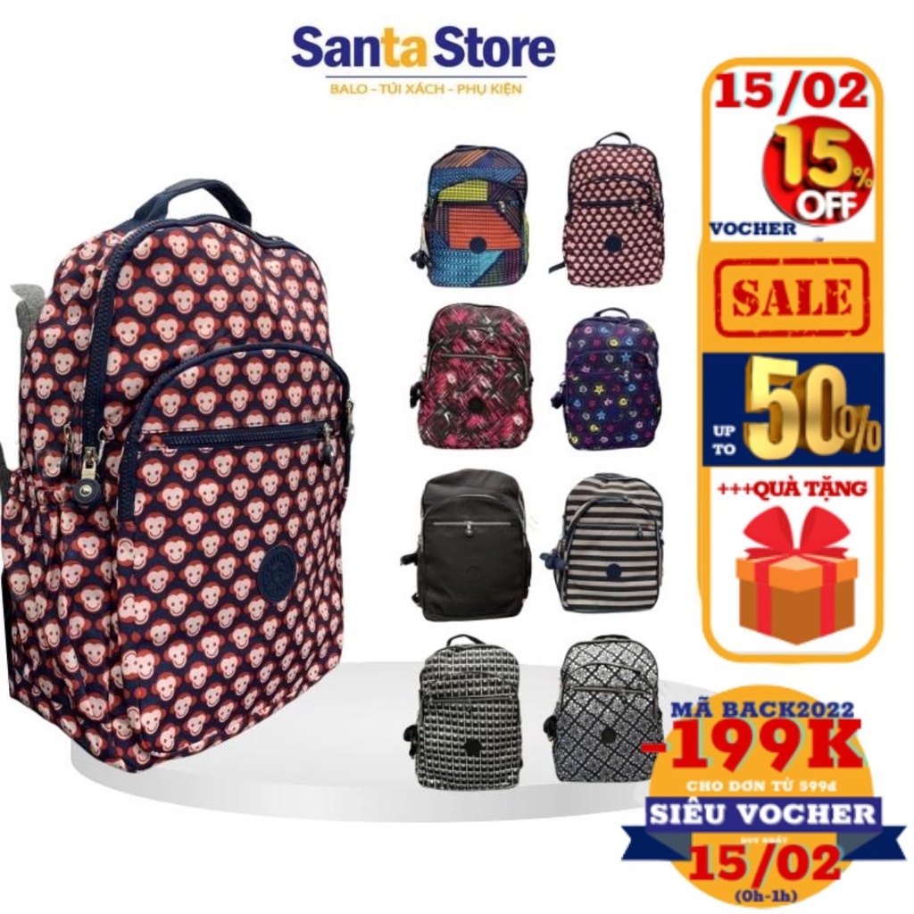✑ Balo nữ Kipling MS2145 đi học thời trang học sinh Ulzzang Hàn Quốc vải dù cao cấp Ba lô đựng vừa Laptop A4 nhiều ngăn