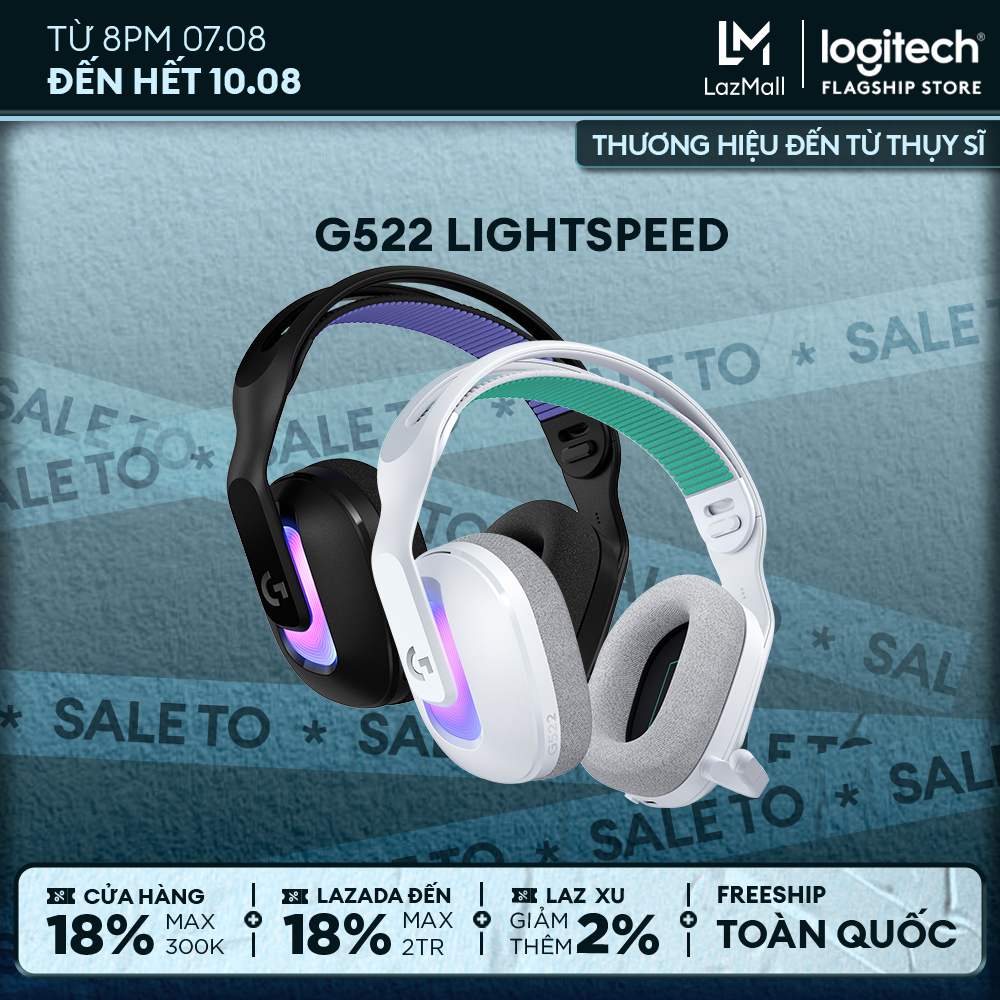Tai nghe Gaming không dây Logitech G522 LIGHTSPEED - LIGHTSYNC RGB, Kết nối 3 chế độ