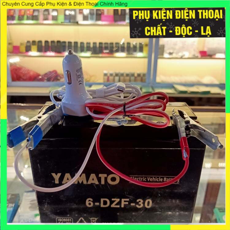 (Siêu Hot) Bộ Sạc Điện Thoại Bằng Bình Acquy 12V - phù hợp với tất cả các dòng điện thoại