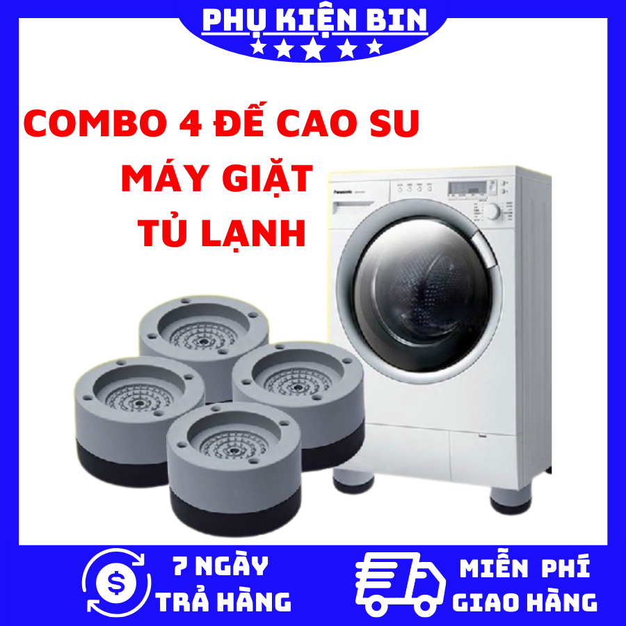 Combo 4 Đế Chống Rung Lắc Máy Giặt Dùng Cho Mọi Loại Máy Giặt , Chân Kê Máy Giặt Chống Rung
