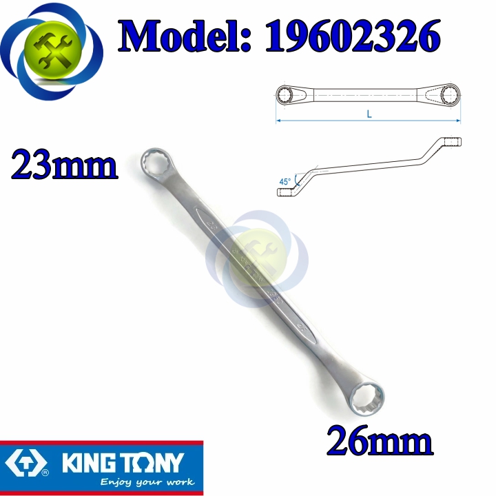 Cờ lê hai đầu tròng 23mm và 26mm kingtony 19602326