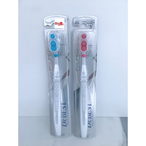 Bàn chải đánh răng dr.best dòng cải tiến polimed 3 xoáy