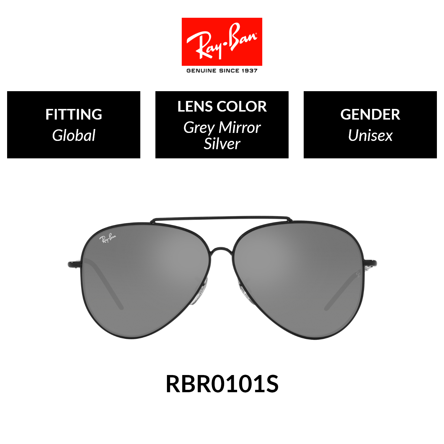 Mắt kính ray-ban aviator reverse - rbr0101s 002/gs size 59 - kính mát
