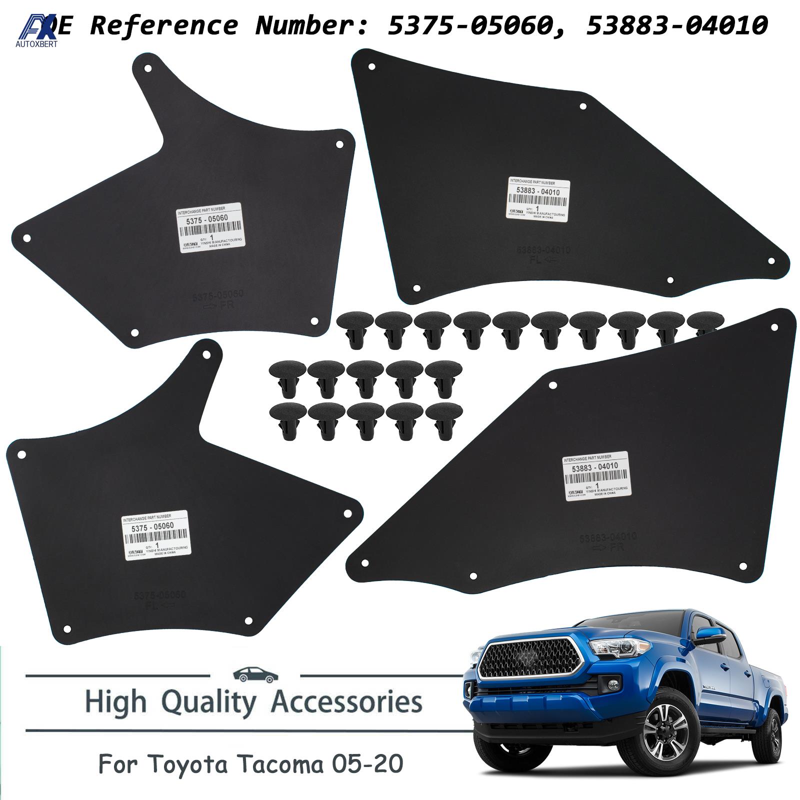 Fender lót Splash Shield cho TOYOTA tacoma 2005 2020 Tạp dề con dấu bùn cánh tà mudflaps mudguards bảo vệ váy WClip người lưu giữ