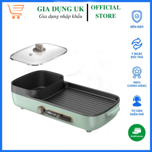 Bếp Nướng Điện Kiêm Nồi Lẩu Bear Mini 2in1 ,Dung Tích 6 Lít, Bảo Hành Chính hãng 18 Tháng DKL-C12D1 [Bản Quốc Tế]