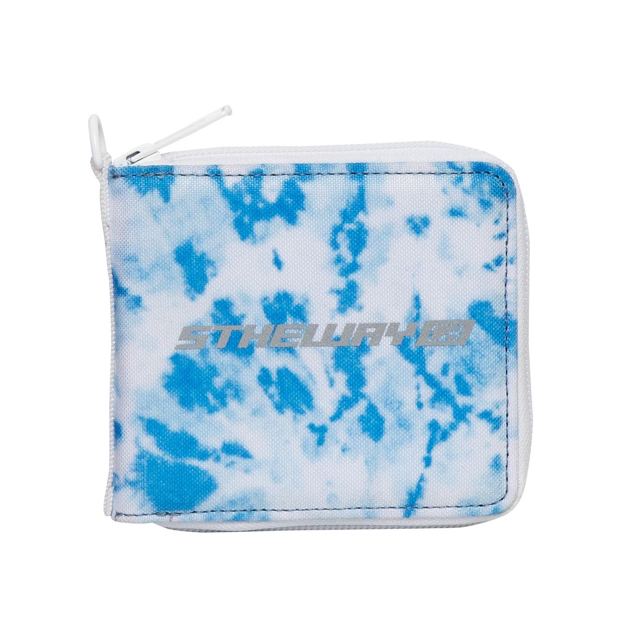 5THEWAY® /tie dye/ 3 - SIDED ZIP SQUARE WALLET™ in SKY aka Ví Ngắn Xanh