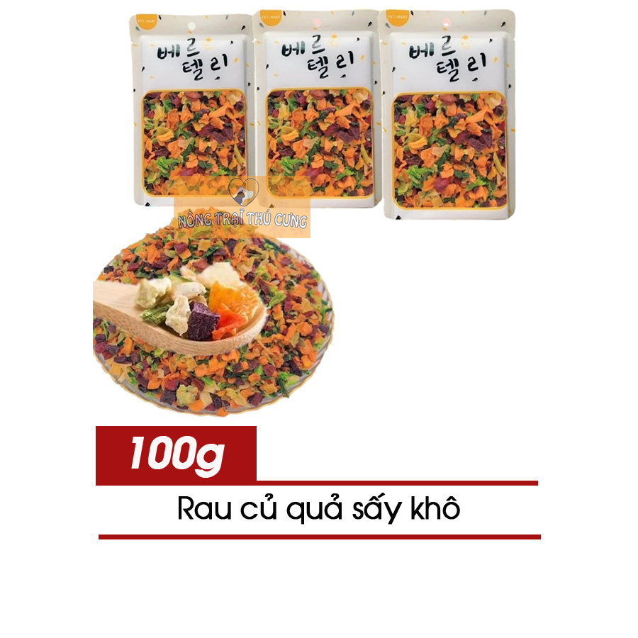 Rau củ quả sấy khô cho chó mèo 100g -