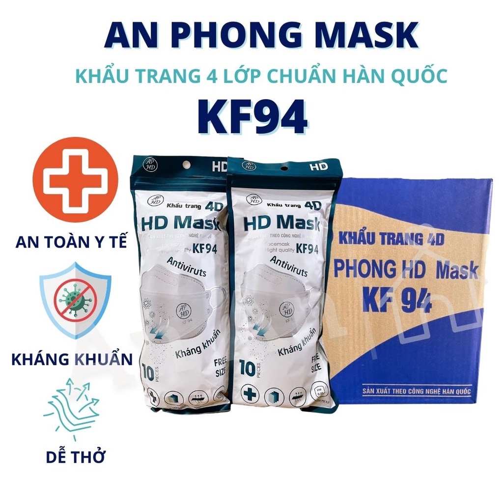 Khẩu trang kf94, 4 lớp an phong hd mask 4d