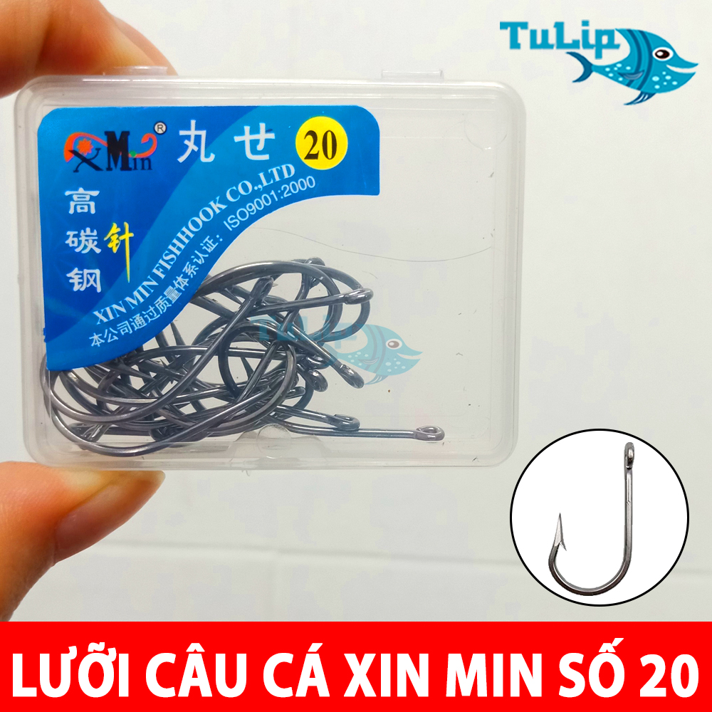 Lưỡi Câu Cá Thép XIN MIN Siêu Cứng SỐ 20 - Lưỡi Câu Cá Rô Phi, Cá Chép, Cá Sông ... - Đủ Size : Số 4 Đến Số 26