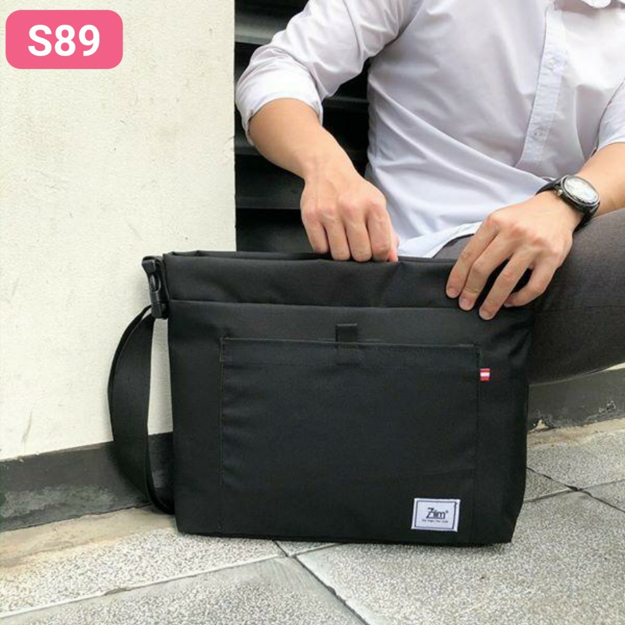 Túi đeo chéo đen nam tính s89