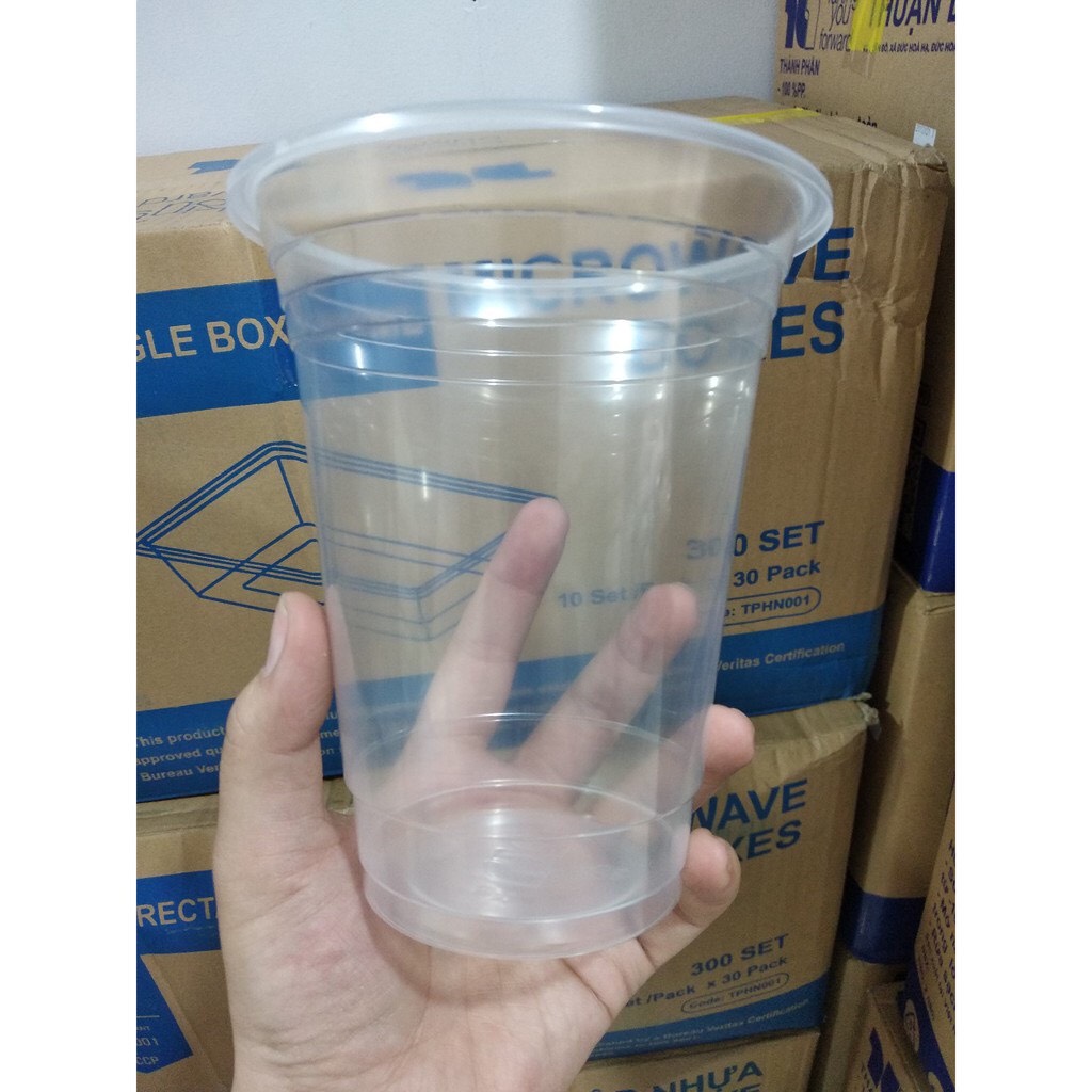 Combo 50 Ly nhựa 800ml/900ml - Ly Khổng Lồ (CÓ NẮP) : chuyên trà tắc, nước mía, trà sữa