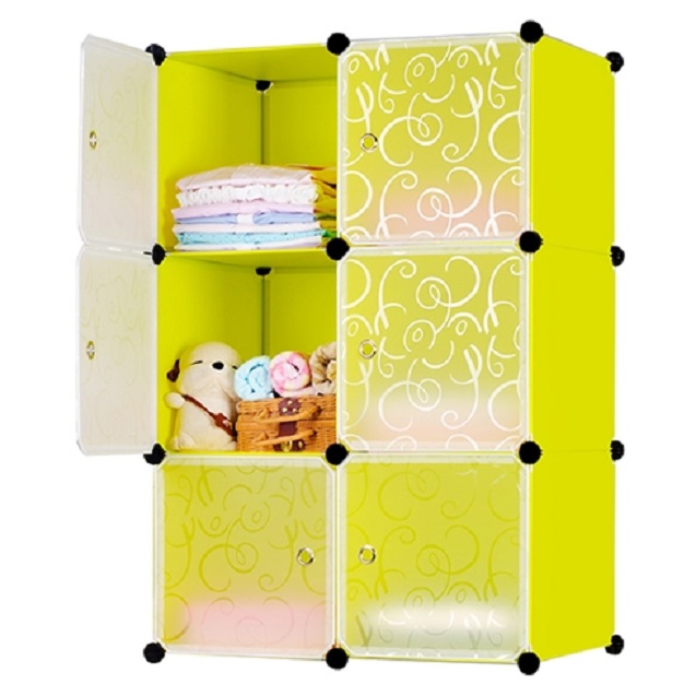 Tủ lắp ghép 6 ngăn đựng quần áo màu sắc họa tiết đa dạng, tủ lắp ghép 6 ngăn đa năng, tủ lắp ghép 6 ngăn