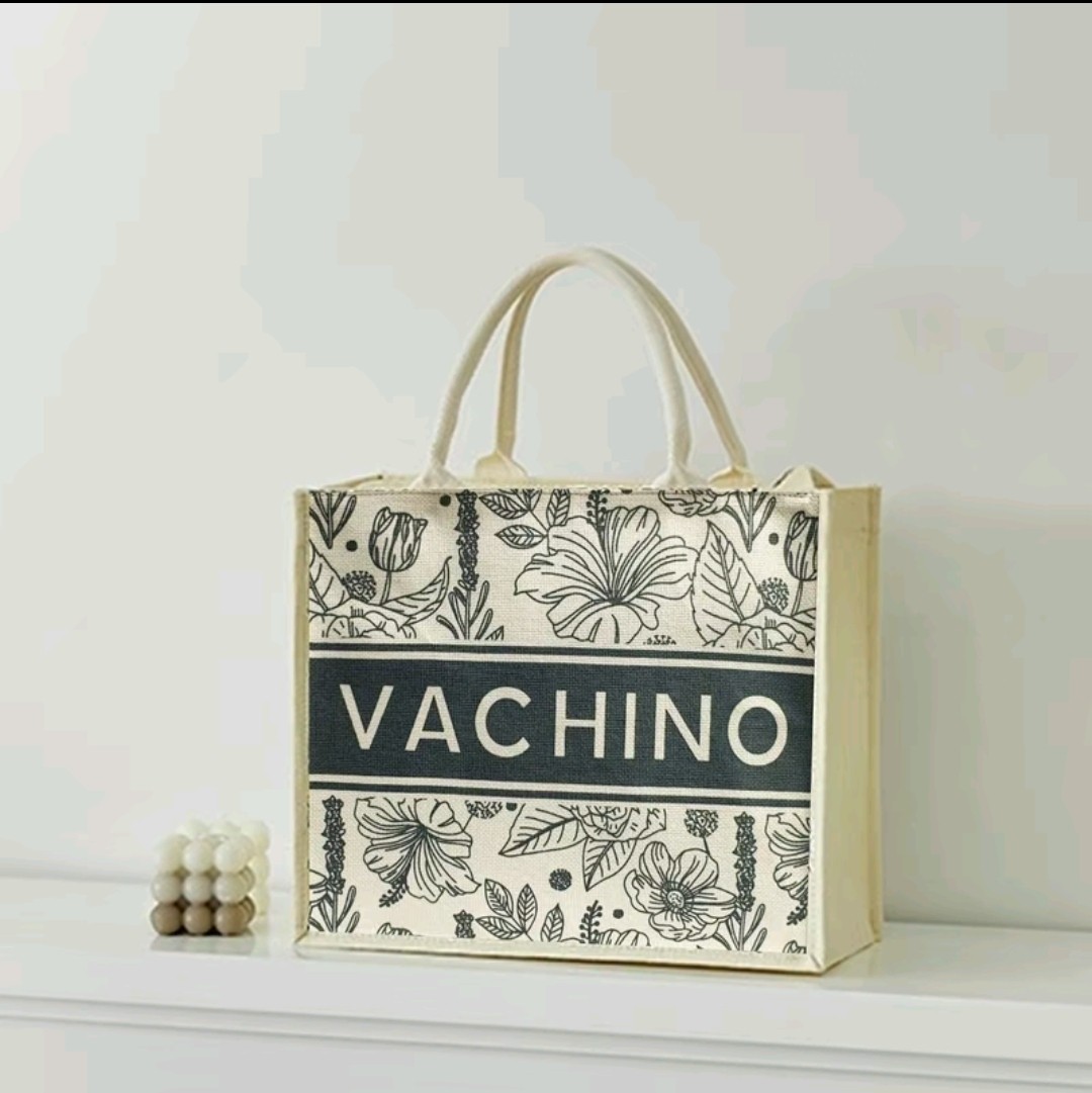 [ có khoá kéo] Túi xách cói tote  đi biển, du lịch, đi làm công sở họa tiết hoa(36*26*10cm)chống thấm nước