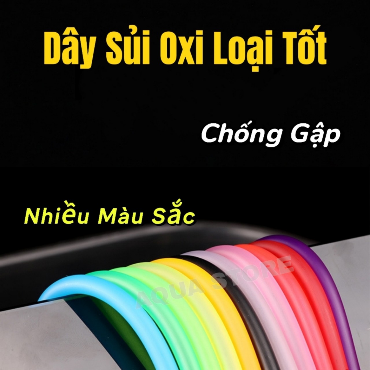 1 Mét Dây sủi Oxy loại Tốt, mềm chống gập nhiều màu sắc