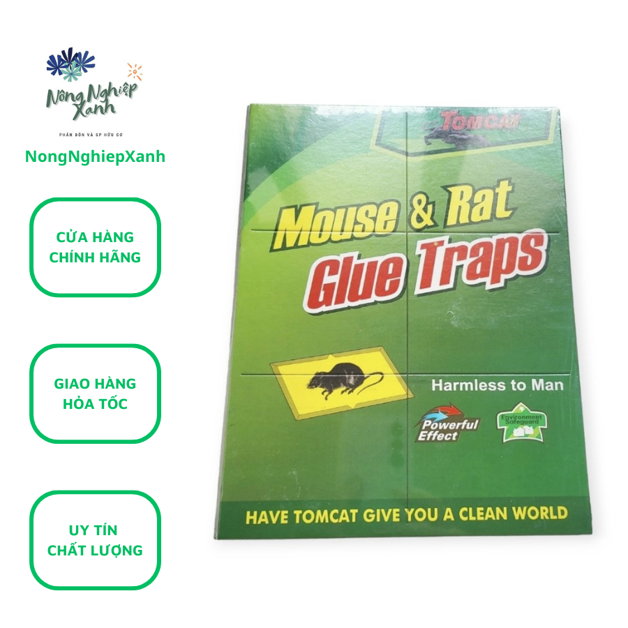 Bộ 2 Keo Dính Chuột Loại Dày Siêu Dính TomCat - Miếng Keo Dán Chuột, Dính Ruồi, Dính Kiến, Dính Gián Loại Tốt - Keo Bẫy Chuột, Bắt Chuột Diệt Các Loại Côn Trùng