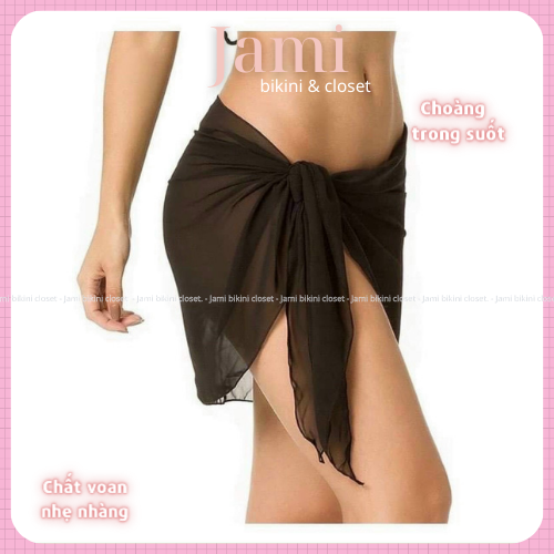 Choàng vải voan bikini đi biển sang chảnh siêu xinh trong suốt - JAMI - AK07