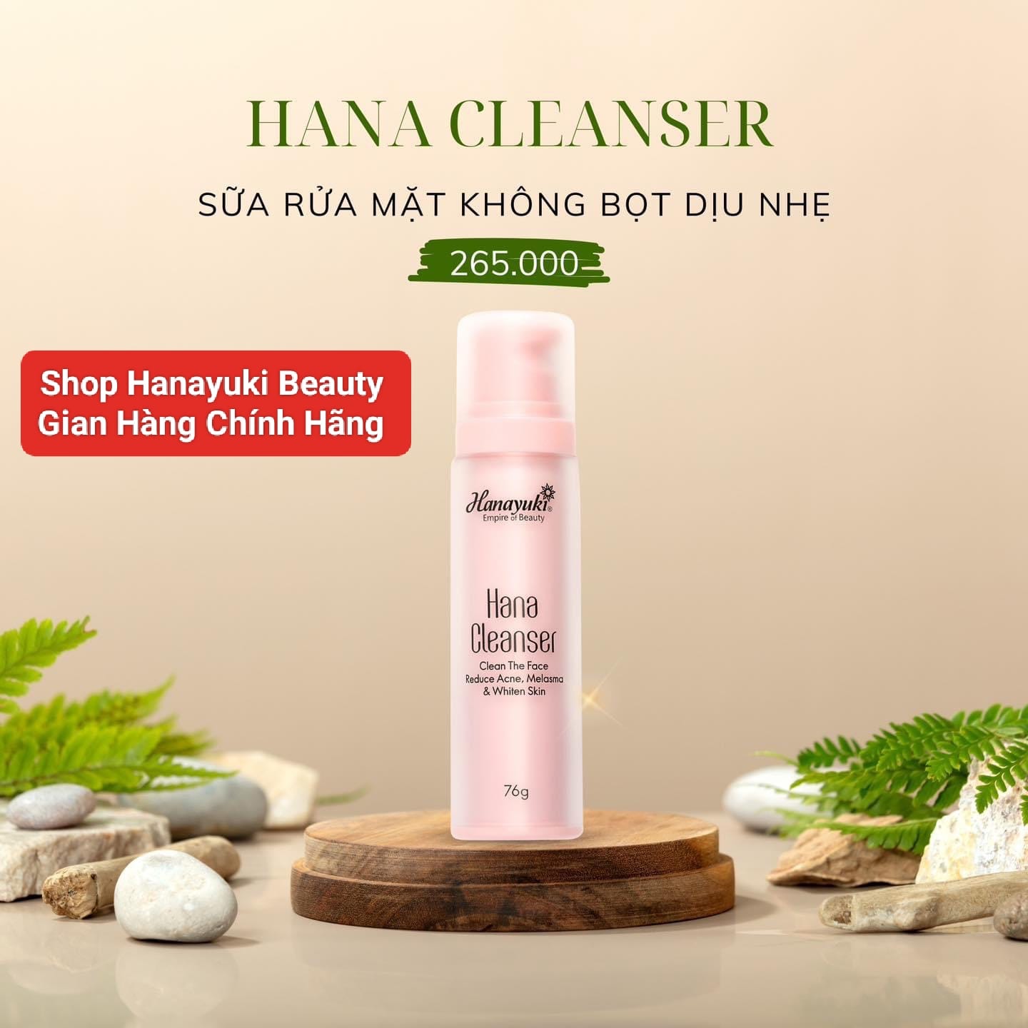 [TẶNG QUÀ + GIẢM VOUCHER 8%] [Chính hãng-Date 2026] SỮA RỬA MẶT KHÔNG BỌT MINI HANAYUKI 76g - HANA CLEANSER MINI