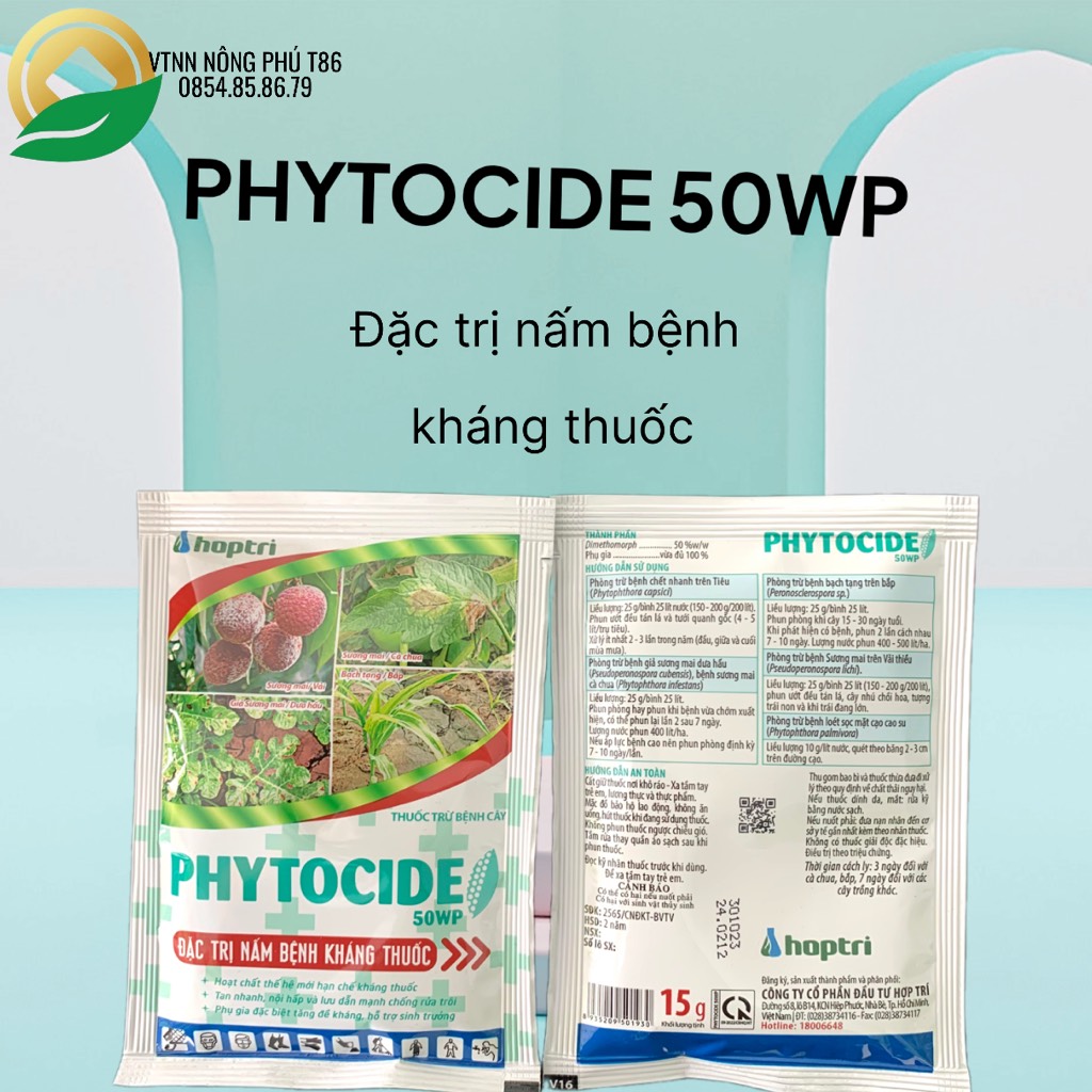Thuốc trừ bệnh phytocide 50wp - trị sương mai, thán thư - vtnn nông phú t86