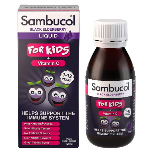 Siro Sambucol bổ sung Vitamin C dành cho trẻ từ 1-12 tuổi của Anh - 120ml