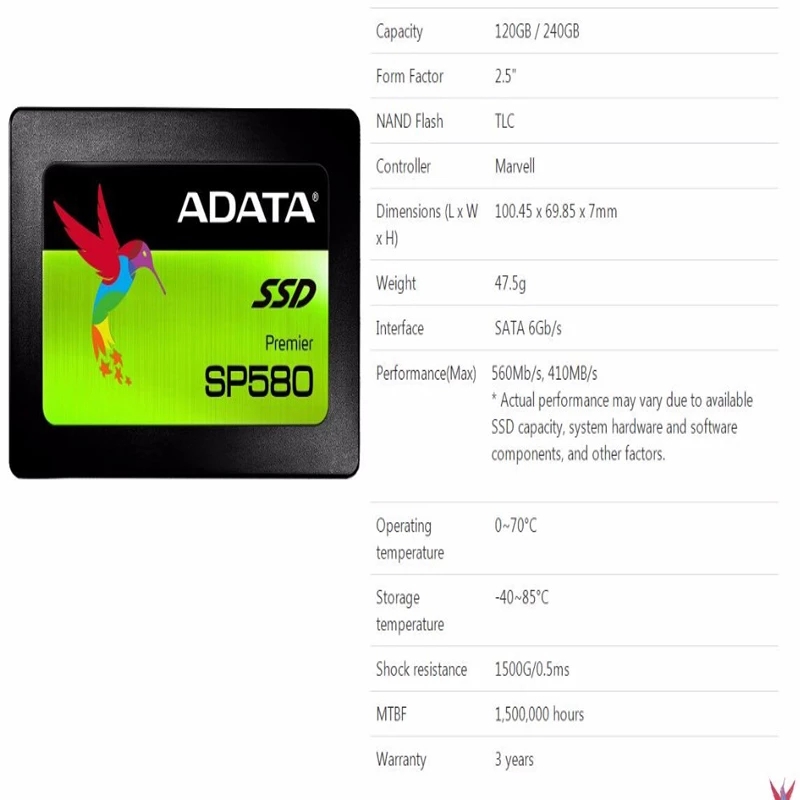 ADATA sp580 SSD 120GB 240GB ổ cứng SATA 2.5 inch Ổ cứng SSD HD Máy tính