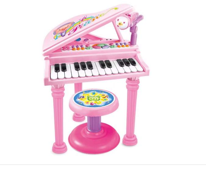 Đồ chơi cho bé Đàn piano cho bé có ghế ngồi màu hồng dễ thương quà tặng cho trẻ em