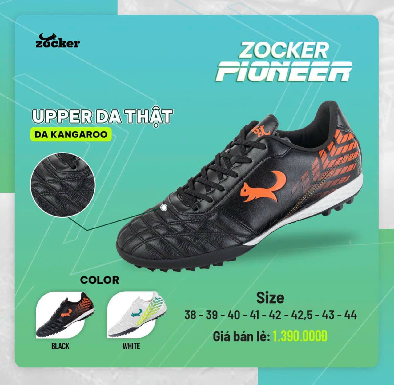 Giày bóng đá Zocker Pioneer đế TF sân cỏ nhân tạo