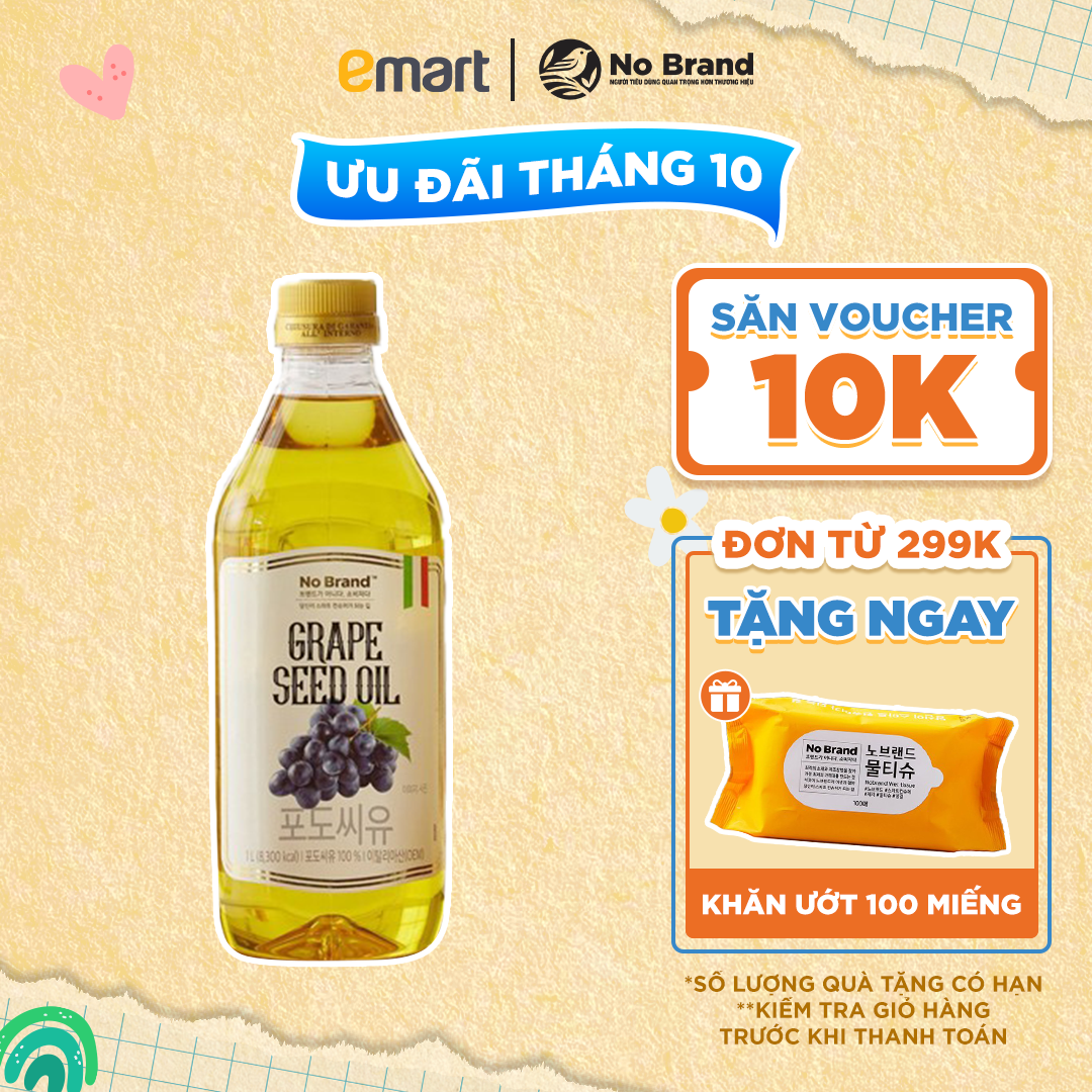 Dầu Hạt Nho No Brand Hàn Quốc Chai 1L - Emart VN