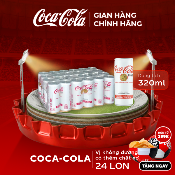 [SIÊU SALE ] Thùng/Lốc 24 Lon Nước Ngọt Giải Khát Có Ga Coca-Cola Plus (Foshu) 320ml/Lon Sale 25.06 Coca-Cola Chính Hãng_LD