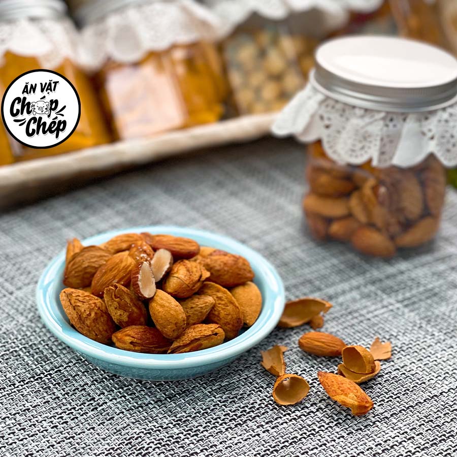 Hạnh Nhân Rang Bơ - Hộp 150g - Hạt Hoa Quả Sấy Khô ( Ăn Vặt Chóp Chép)