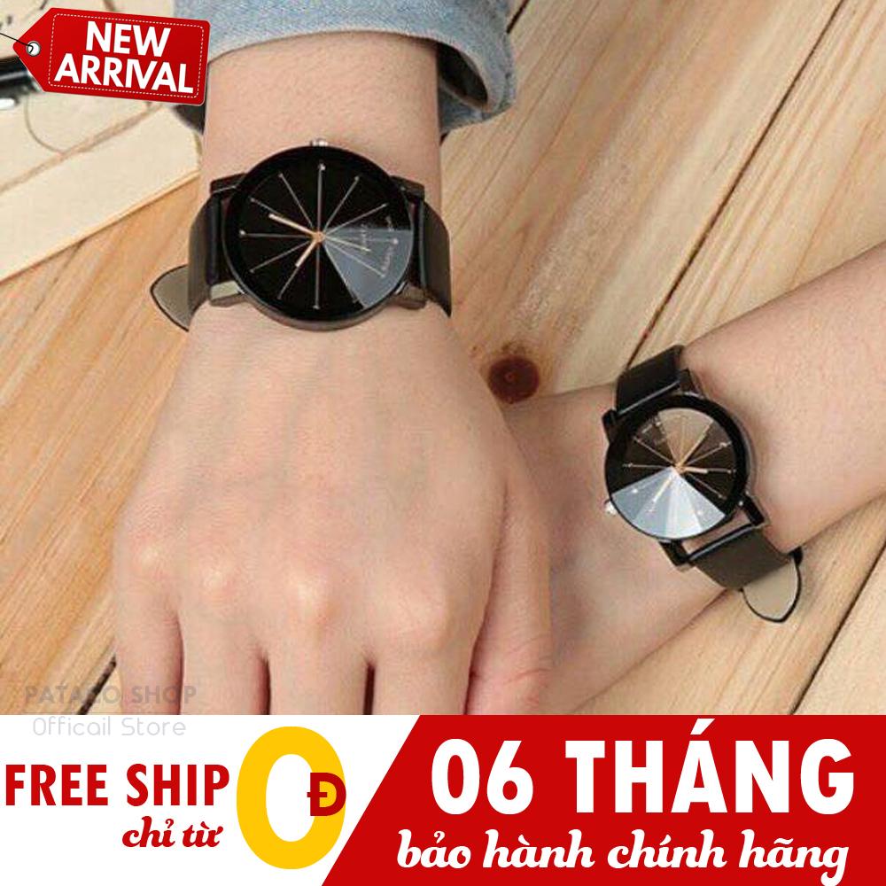 Đồng hồ cặp, Đồng hồ thời trang nam nữ, Dây da cao cấp, Mặt đá thạch anh, Kiểu dáng sang trọng, Đẳng cấp D84