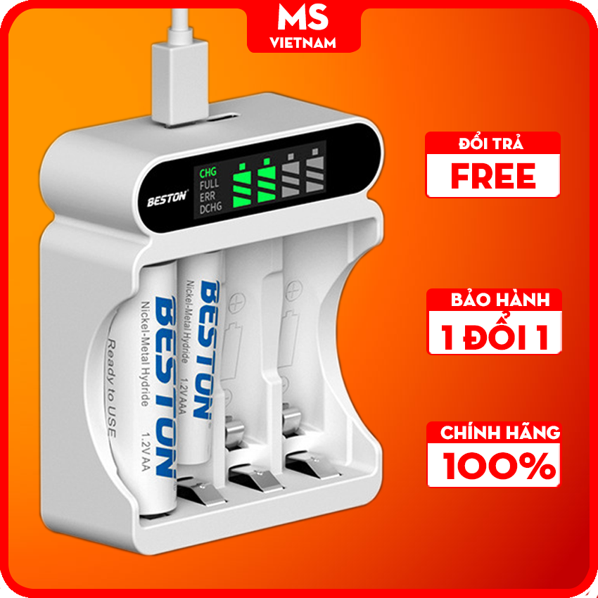 Pin Sạc AA - AAA Beston - Chính Hãng - Dung Lượng Cao, Sạc Hơn 1500 vòng, Đa Năng, An Toàn - BH 1 đổi 1 - MS Vietnam