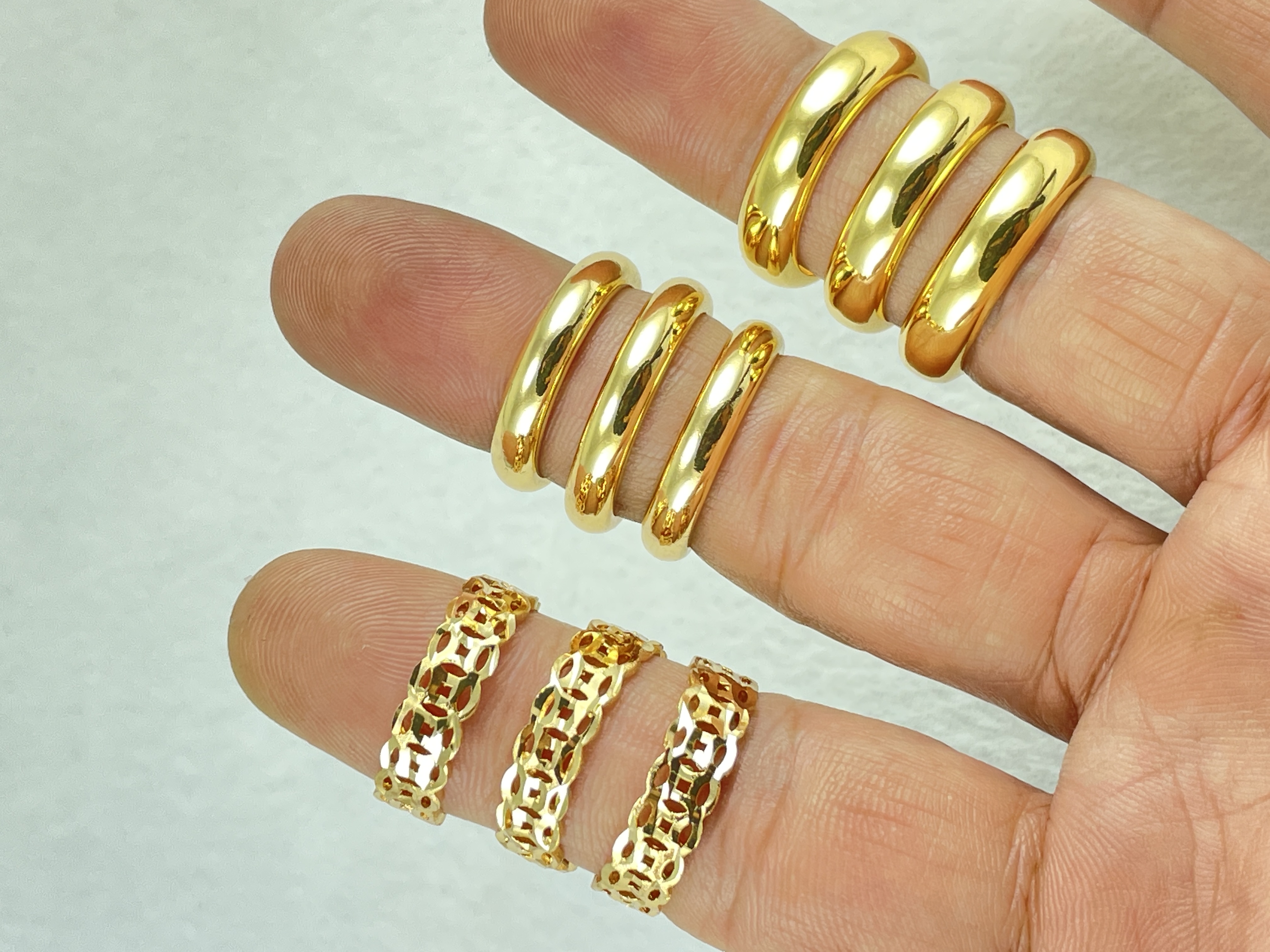 Nhẫn kim tiền 5 chỉ 2 chỉ mạ vàng 24k sáng bóng