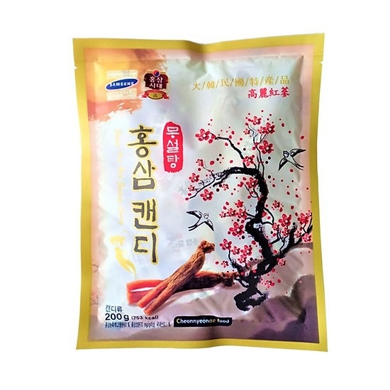 [HCM]Kẹo hồng sâm cành đào không đường 200gr