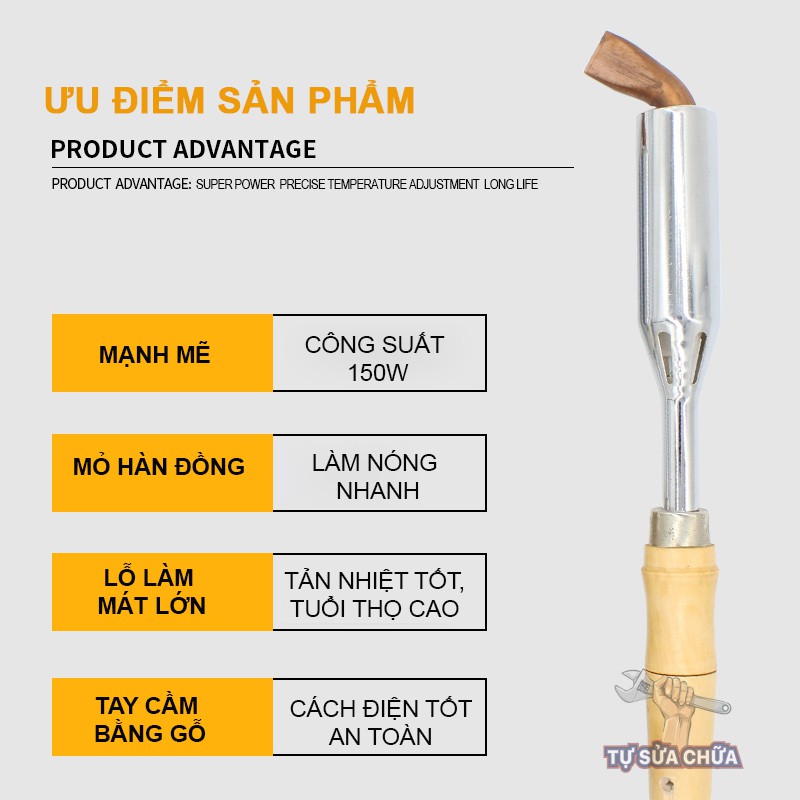 Mỏ Hàn Cán Gỗ cao cấp 75W-100W-150W-200W-300W