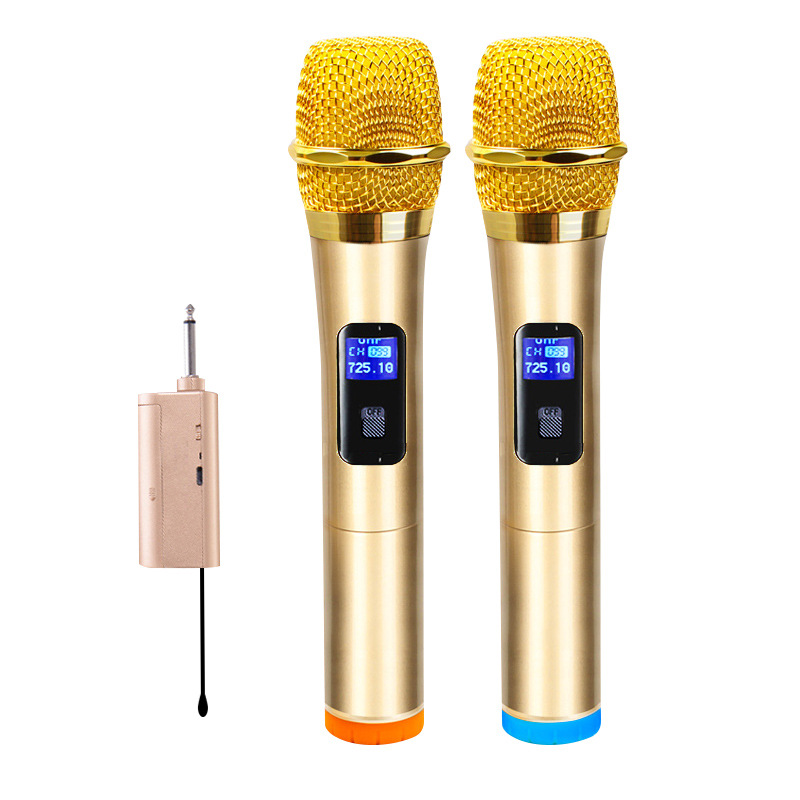 Micro không dây hát karaoke, micro không dây cao cấp hát nhẹ chống hú, chống rít cực tốt, sóng mạnh, micro không dây VHF karaoke màn hình LED, bộ micro đôi karaoke không dây chuyên dùng cho loa kéo, amply, mic hát karaoke âm thanh trung thực