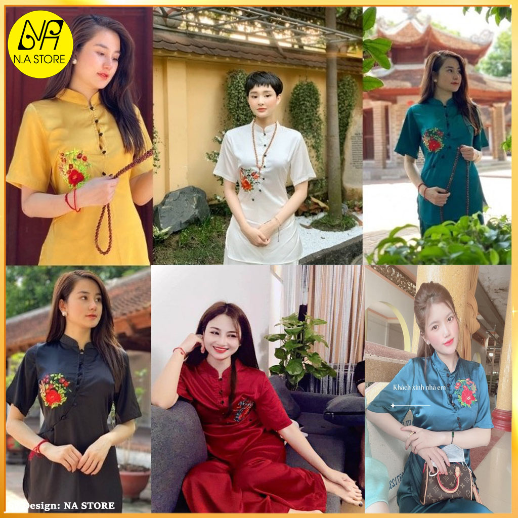[HCM][Mã FASHIONRNK giảm 10K đơn 50K] Đồ Lam Đi Chùa Nữ - Bộ Đi Lễ Chùa Đẹp Cao Cấp Chất Lụa Mát Mịn Cao Cấp C1AL1