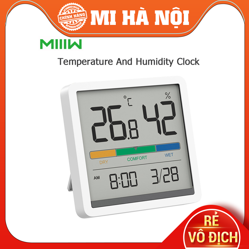 Đồng hồ nhiệt kế đo nhiệt độ và độ ẩm miiiw 3.34inch màn hình lcd tiện dụng