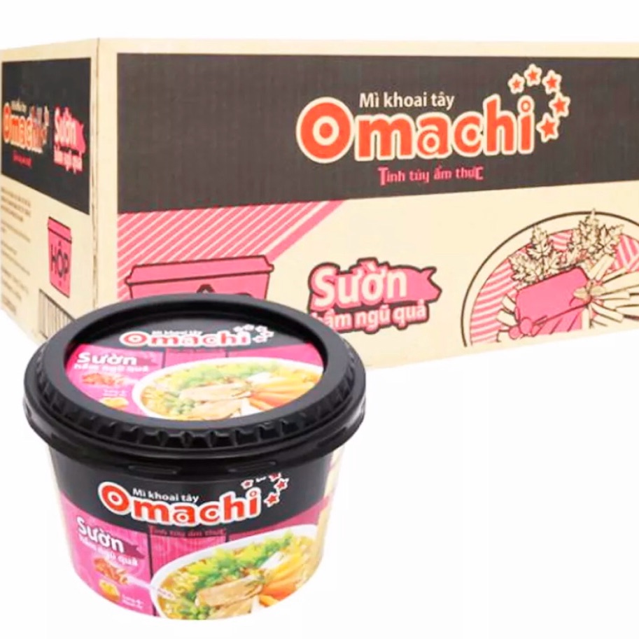 Mì Omachi sườn hầm ngũ quả tô 92gam(18tô)