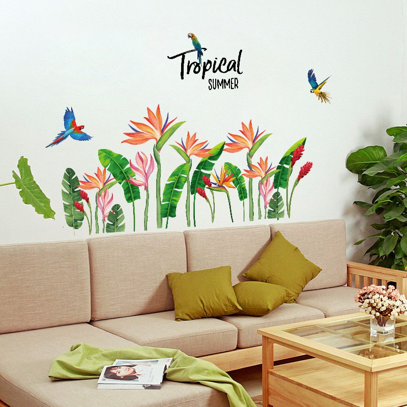 Decal dán tường chân tường hoa chuối rừng SK9036